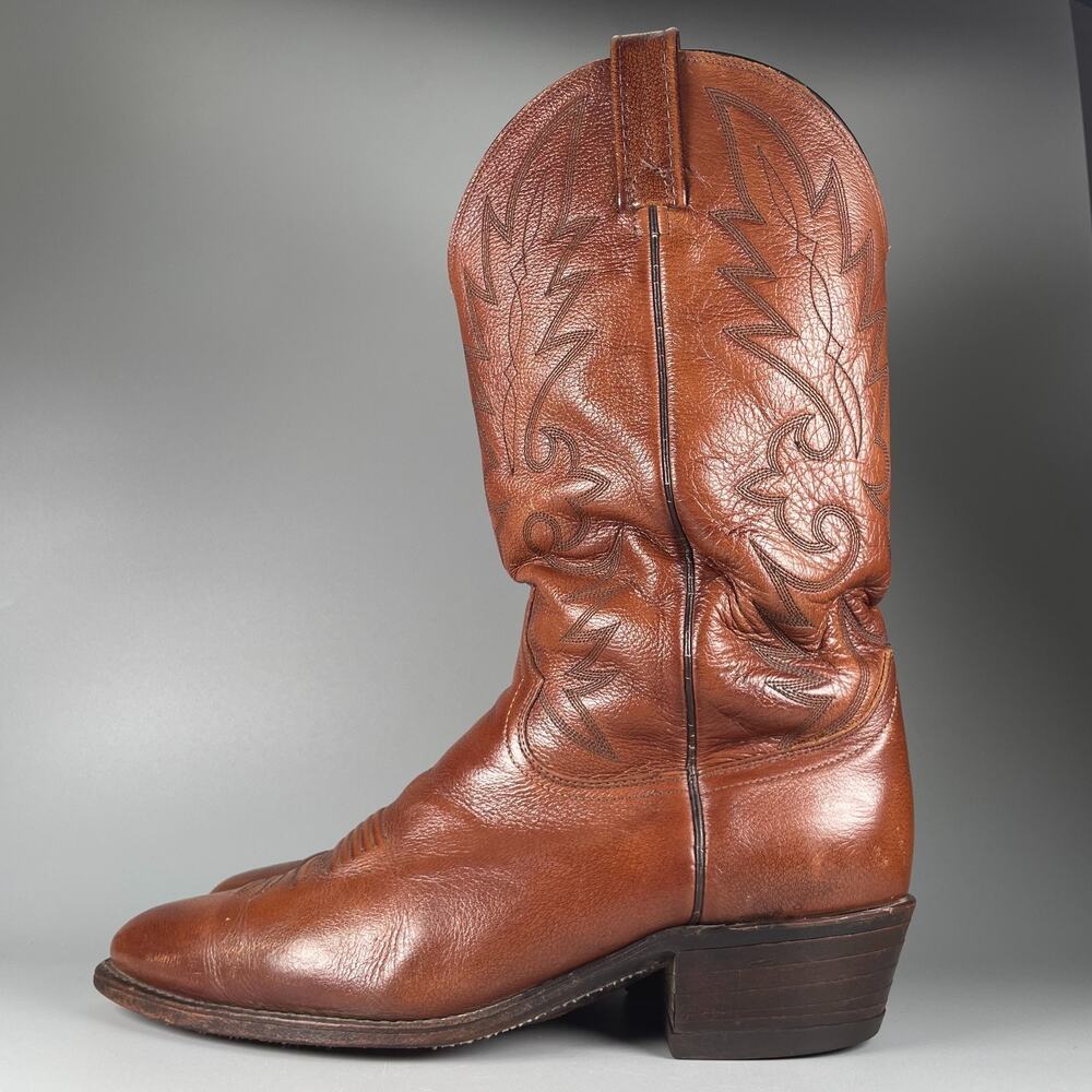 Dan Post Men's Size 10 EW Brown Leather Pull On Western Cowboy Boots Casual GUC